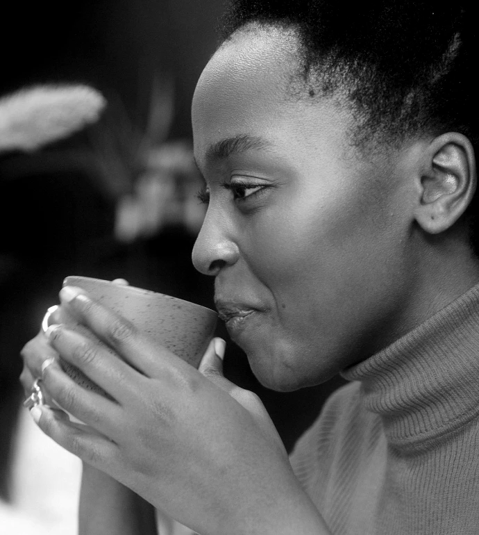 Woman drinking coffee