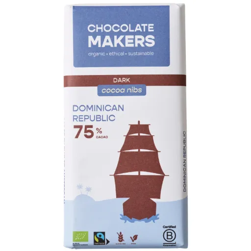 CHOCOLATE MAKERS - Éclats de cacao 75% - Rép. Dominicaine  BIO
